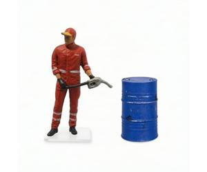 Fonowx Figurine Miniature de Fût D'huile En Résine Peinte à La Main, Idéale pour La Décoration de Stations-service et La Réalisation de Dioramas. Convien