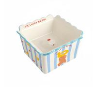 Fonowx Gamelle Chat Céramique Écuelle Chat glouton Assiette Élevée Intérieur en Relief en Forme de Fruits Ralentit l'Ingestion Surface Saine et Adaptée aux, Ours Sel Marin