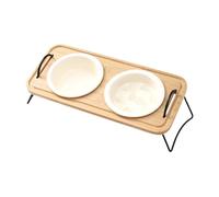 Fonowx Gamelles pour Animaux de Compagnie avec Support, Idéales pour Une Alimentation Lente chez Les Chiens de Petite et Moyenne Taille, Beige