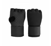 Fonowx Gants de Boxe Demi-Doigt Arts Wraps Gants Bandages Protège-poings Mitaines à Coussin EVA et Éponge Absorption des Chocs 2.6cm Ajustement Sûr et, Black, L