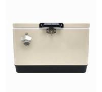 Fonowx Glacière Isotherme Extérieure 30 L Coffre de Pique-Nique Boîte Thermique Bac Rigide avec Poignée Supérieure et Verrou Boissons Fraîches et Repas Adaptée à Pêche Camping Route, Blanc Cassé