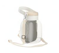 Fonowx Gourde Chien de Bouteille Distributeur Gobelet Abreuvoir Pliable avec Bol Intégré et Fermeture Sécurisée en HIPS Adaptée aux Randonnées Road Trips, Blanc Lune, 1500ml