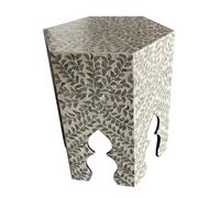 Fonowx Guéridon Industriel Table d'Appoint Tabouret Bout de Canapé Table Basse Petite Facile à Placer Mosaïque Nacrée MDF, 35 35 40cm, Style to 1