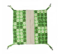 Fonowx Hamac pour Animaux Compagnie en Polaire Lavable avec Cor Soli pour Perroquets Oiseaux Chanteurs Rats Adapté aux Habitat Intérieur Extérieur, Triangle Vert