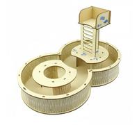 Fonowx Hamster Piste Parcours Module Terrain en Bois Massif avec Voies Multiples et Cachettes pour Activité Physique et, Piste en 8