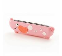 Fonowx Harmonica Enfant Débutant 16 Trous Instrument à Vent Orgue à Bouche Épais Embouchure Latérale Guidée Aide au Contrôle du , Rose