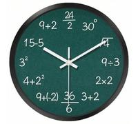 Fonowx Horloge Murale Mathématique Équations Formules Calcul Concept Graphique Décoration Originale Inspiration Curiosité, Noir, 20CM avec Support, Peut Être Posé Ou Accroché