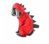 Fonowx Imperméable pour n Capuche Couverture Complète quadrupè, Manteau Pluie pour n Capuche, Style Dinoure, Sorties Nocturnes, Rouge, L