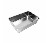 Fonowx Industrial Container Caisse à Litière Chat Acier INOX Finition Résistante Nettoyage Facilité Dimensions Bord Élevé, 40 X 30 X 10 Cm, Petit Modèle 40 30 10cm en Acier Inoxydable 201