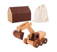 Fonowx J Véhicule Cotruction c Rangement Miniature J en Bois Res Mobiles Éléments Articulés Stable pr Jeunes Enfants, Pelle