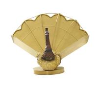 Fonowx Jardinière Paon Contenant pour Plantes Grasses Pot de Fleurs Fait Main Cache-Pot de Bureau Décoration Florale Fabriqué Artisanalement en Résine et Fer, Or