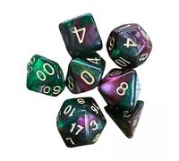 Fonowx Jeu de Dés Polyédriques 4x7x pour Astrologique, Jeu de Société, Dés Rouges et Verts, 4 pièces
