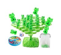 Fonowx Jeu de grenouille d'arbre équilibré, jouets d'entraînement à la réflexion, jouet de 'équilibre de grenouille, jeu de mathématiques, Vert