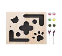 Fonowx Jeu de Réflexion pour Chat avec Balles, Puzzle Interactif pour Chats Présentant des Troubles Cognitifs, Centre D'activités Sensorielles en Bois Ro