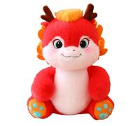 Fonowx Jouet En Peluche Dragon 2024, Joli Jouet En Peluche Dragon, Nouvel An Chinois, Ornement Mignon 2024, pour Chambre à Coucher, Bureau, Décoration de La, Rouge
