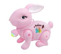 Fonowx Jouet musical lumineux pour bébé, jouet rampant, mouvements, dessin animé, lapin sautant, jouet interactif électronique, cadeau préscolaire, ROSE