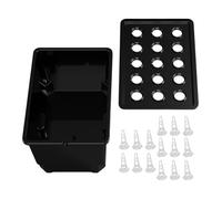 Fonowx Kit de Culture Hydroponique Bac de Germination Système D'Intérieur Jardinière sans Sol en Matériau PE avec 15 Paniers Approprié pour Balcon Cuisine E, Noir