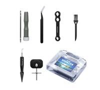 Fonowx Kit Entretien Moulinet de Pêche Outils Réparation Nettoyage Ajustement Remplacement Pièces Ensemble Portatif avec Tournevis Double Tête et Brosse
