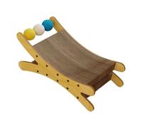 Fonowx Lit Griffoir Chat Canapé Matelas en Carton Résistant pour Détente et Jeu Adapté aux Chats et Chaton Bureau Moderne, Couleur du Bois