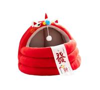 Fonowx Lit pour Chat Cosy Semi Enveloppant avec Coussin Amovible Maison Douillette pour Petit Chien Abri Portatif en Peluche Tanière Confortable pour Animaux, L