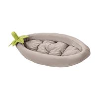 Fonowx Lit pour Chat Coussin Rond pour Animaux Niche Douillette en Flanelle Lavable Bord surélevé Antidérapant Adapté à La Maison Intérieur, L