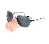 Fonowx Lunettes amusantes à nez de cochon, accessoires festifs pour soirées déguisées, Argent