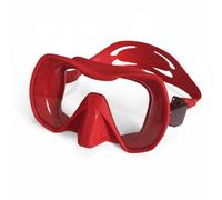 Fonowx Lunettes de Natation Masque Plongée Tuba Facial Intégral Vue Large Lentille en Verre Trempé Jupe en Silicone Souple Ajustement Confortable Adaptées Mer Randonnée Palmée , Rouge Foncé