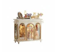 Fonowx Maison Miniature DIY Maison de Poupée Vitrine Cabinet Cabinet Miniature Européen à Construire avec Éclairage Chaud et Décors Classiques Présentation