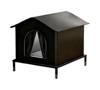 Fonowx Maison pour Chat Extérieur Abri Imperméable Cube surélevé avec Coussin Doux Oxford Résistant Entrée Sécurisée pour l'hiver Adaptée pour Animaux, L 42cmx42cmx42cm