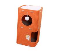 Fonowx , Maison pour Chat, Maison de Jeu Fermée, Stable, pour Dormir, Se Reposer, Jouer Confortablement, Portable, pour Une Utilisation en Intéri, 2 Couches d'orange