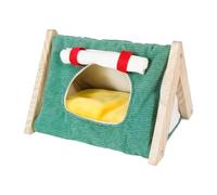 Fonowx Maison pour Cochon d'Inde Tente pour Hamster Tunnel de Jeu en Bois et Velours Côtelé Confortable Adapté pour Le Repos des Petits Rongeurs, Vert