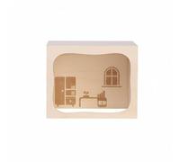 Fonowx Maison pour Hamster Maison Hamster Habitat Abri Modulable en Bois Empilable à Relier Multiples Unités avec Couvercle Amovible et Intérieur Gravé Fond, Petite Salle D Étude