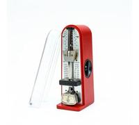 Fonowx Métronome Mécanique avec Minuterie Précise Dispositif de Rythme pour Apprentissage Musical Compteur Compact avec Réglage Du Tempo Pendule Miniature, Rouge