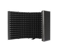 Fonowx Micro Pliable avec Réflecteur, Panneau Réflecteur En Mousse Absorbant Le Son, Protection Anti-vent pour Micro, Support de Bureau Adapté à Une, cinq panneaux