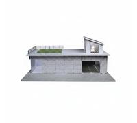 Fonowx Mini Garage Diorama Maquette 1 64 Scène Garage Sunroom Palier Multiples Scène Toit Fenêtres Route Peinte Socle PVC Boîtier