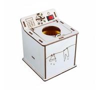 Fonowx Mini Machine à Laver Éducative Maquette Kit de Montage Modèle à Assembler en Bois avec Éléments Interactifs pour Apprentissage Concret Adaptée aux Classes Primaires Démonstrations Découverte