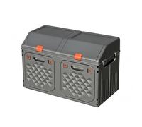 Fonowx Organisateur de Voiture Pliable Compartiments Multiples Structure Réglable Ouverture Latérale Poignées Ergonomiques Plastique Résistant Convient pour, Gris Et Orange, Grand 66L