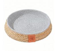 Fonowx Panier pour Animaux Lit Rond Tapis Coussin Niche Tressé à Panier Bas Intérieur Lisse et Ferme au Toucher Soutien de la Nuque dans Le Décor Étiquette, 40CM