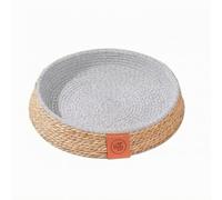 Fonowx Panier pour Animaux Lit Rond Tapis Coussin Niche Tressé à Panier Bas Intérieur Lisse et Ferme au Toucher Soutien de la Nuque dans Le Décor Étiquette, 45CM