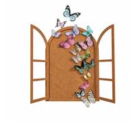 Fonowx Panneau En Feutre Mural Cadre Imitation Bois Décoratif Décoration Murale En Feutre Décorations Papillon Épuré pr Bureau, Placard