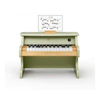 Fonowx Piano Jouet Éducatif avec Clavier 25 Touches en Bois Massif pour Enfants 3 Ans et Plus avec Intégré et Autocollants pour Apprentissage Musical , Vert