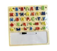 Fonowx Planche de Puzzles de L'alphabet En Bois, Apprentissage Du Russe, Surface Lisse, éducation Précoce