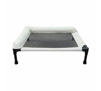 Fonowx Plateau Surélevé pour Animaux Lit Animaux Plateforme Surélevée Structure Ventilée Oxford Imperméable Démontable, Blanc, 49,5 X 44 X 16,5 Cm pour Animaux De Moins De 10 Kg