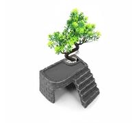 Fonowx Plateforme d'escalade Pont Exposition Soleil Refuge Abri Caverne Rampe Résine Densité Élevée Fixe Décor Pierre Espace Haut pour Plantation Convient, Petit, Tour De Guet avec Arbre Artificiel