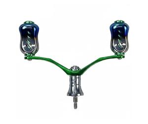 Fonowx Poignée de Moulinet de Pêche Bras Double CNC Aluminium Confort Supérieur DIY Moulinet Poignée Antidérapante Adaptée pour Pêcheurs Débutants Compétition, Vert, Shimano À Visser
