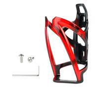 Fonowx Porte Bouteille Vélo Cage Support Gourde Fixation Cadre Polycarbonate Solide Résistant à la Casse Structure Raisonnée Bords Doux Look Sobre Compatible, Black Red, with Screws and Tool