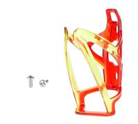 Fonowx Porte Bouteille Vélo Cage Support Gourde Fixation Cadre Polycarbonate Solide Résistant à la Casse Structure Raisonnée Bords Doux Look Sobre Compatible, Red Yellow, with 2 Screws