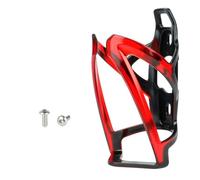 Fonowx Porte Bouteille Vélo Cage Support Gourde Fixation Cadre Polycarbonate Solide Résistant à la Casse Structure Raisonnée Bords Doux Look Sobre Compatible, Black Red, with 2 Screws