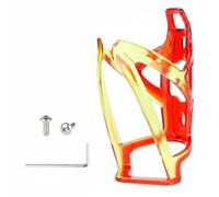 Fonowx Porte Bouteille Vélo Cage Support Gourde Fixation Cadre Polycarbonate Solide Résistant à la Casse Structure Raisonnée Bords Doux Look Sobre Compatible, Red Yellow, with Screws and Tool