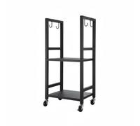 Fonowx Porte-bûches Métal Support Bûches Chariot Bois Range-bûches Râtelier Bois avec Roulettes et Crochets en Acier Carbone pour Adapté au Salon Maison Atelier Patio